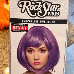 Woman’s purple wig